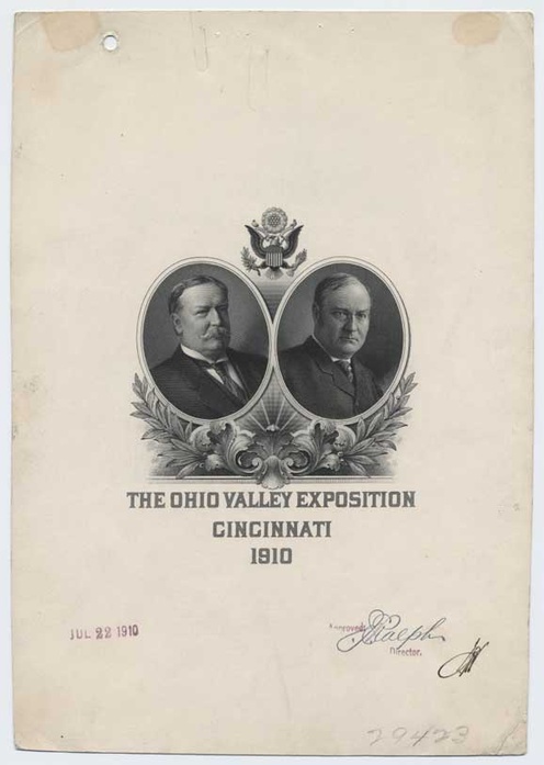Approved plate proof, Portraits of Taft and Sherman, Alaska-Yukon-Pacific Exposition, 1909