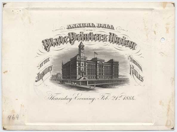 Plate proof, Annual Ball Ticket for the Plate Printers Union