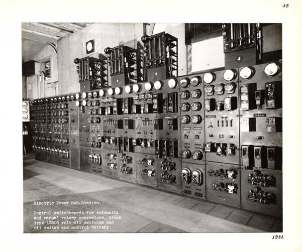 Photographic Print, Electric Power Sub-Station, D.C. switchboard for rotary convertors and light and power feeders, c.1932