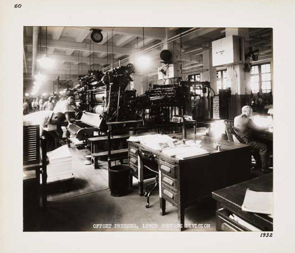 Photographic Print, Offset Presses, Lower Surface Division, c. 1932.