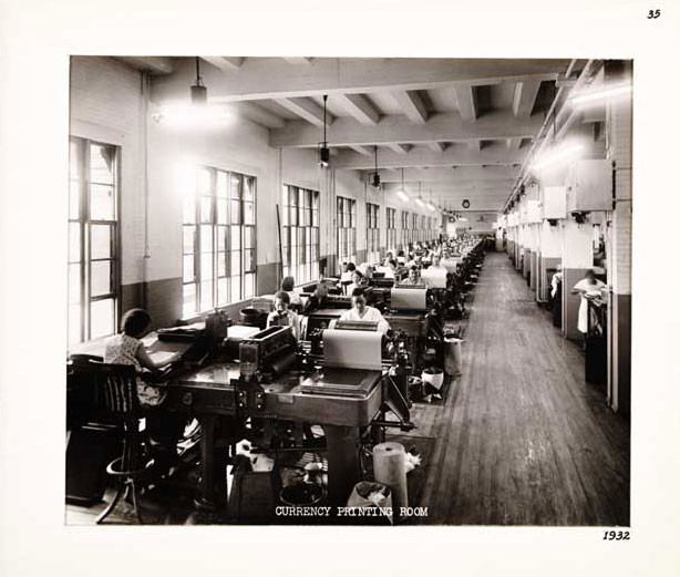 Photographic Print, Currency Printing Room, c. 1932.
