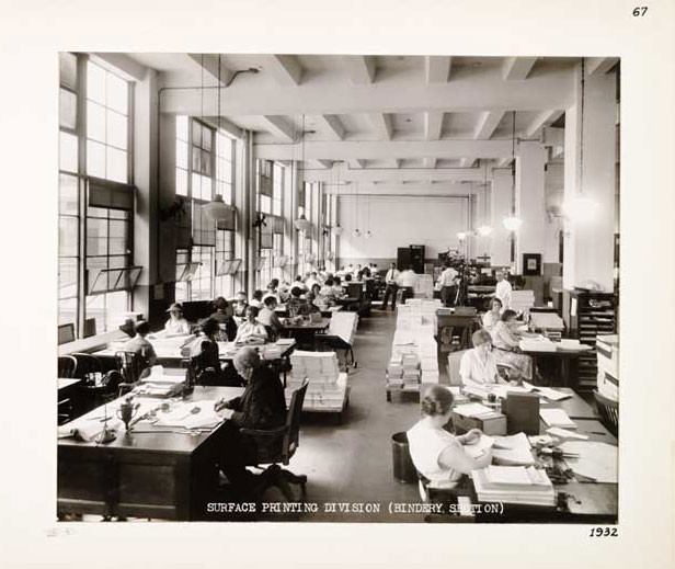 Photographic Print, Surface Printing Division, Bindery, c. 1932.