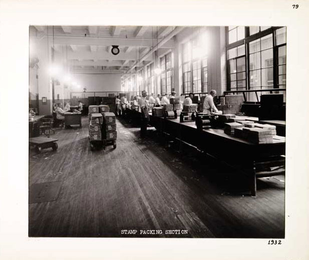 Photographic Print, Stamp Packing Section, c. 1932.