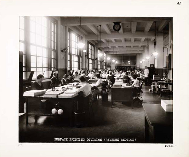 Photographic Print, Surface Printing Division, Revenue Section, c. 1932.