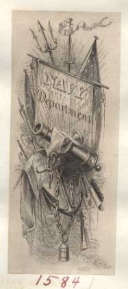 Proof, vignette, End Pieces for Navy Warrant