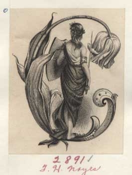 Die Proof - Ornamental "C" with Female Figure