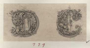 Proof, Ornamental Letters "D" and "C", miscellaneous die