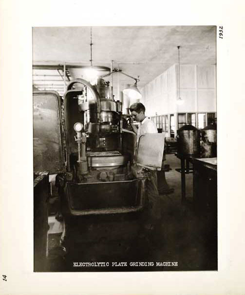 Photographic Print, Electrolytic Plate Grinding Machine, c.1932