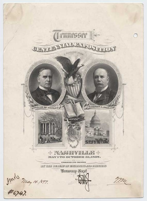 Approved plate proof, Tennessee Centennial Exposition, Nashville, 1897