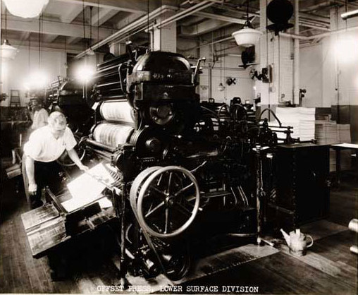 Photographic Print, Offset Press, Lower Surface Division, c. 1932.
