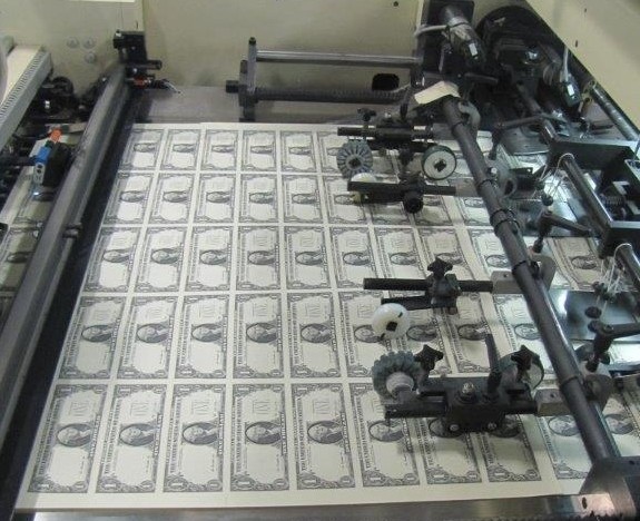 The Large Examining and Printing Equipment produces 50-subject $1 notes.