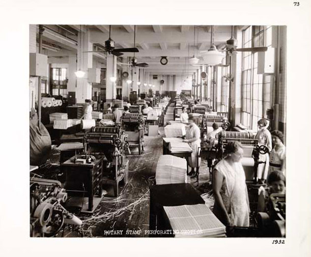 Photographic Print, Rotary Stamp Perforation Section, c.1932