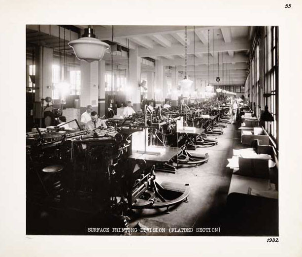 Photographic Print, Surface Printing Division, Flatbead Section, c. 1932.