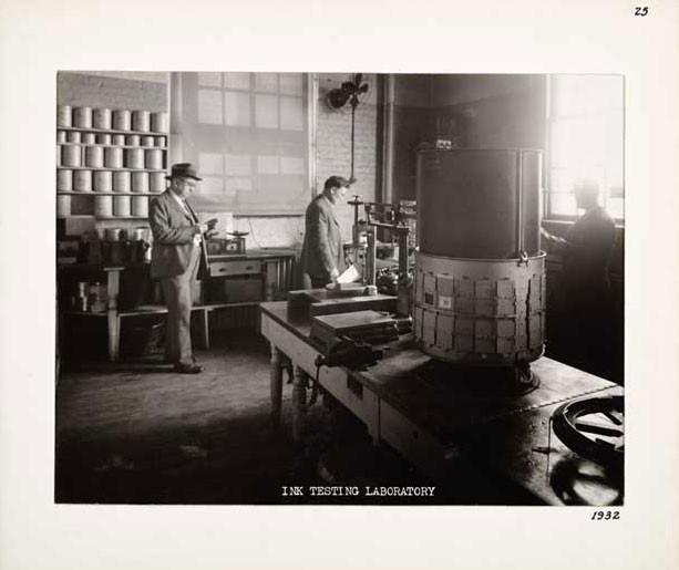 Photographic Print, Ink Testing Laboratory, c. 1932.