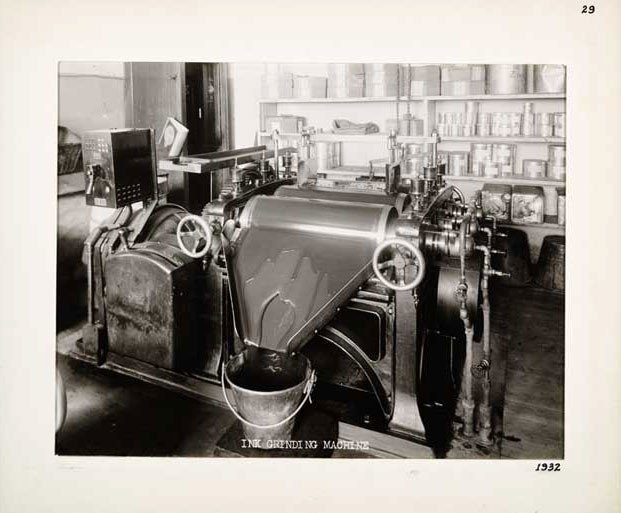 Photographic Print, Ink Grinding Machine, c. 1932.