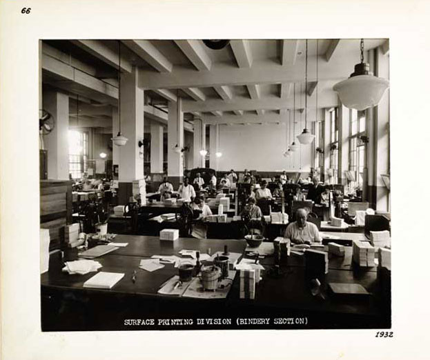 Photographic Print, Surface Printing Division, Bindery, c. 1932.