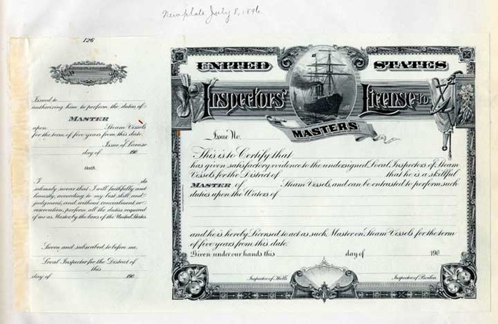 Proof, Marine License to Masters