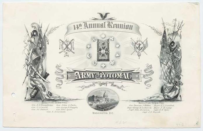 Plate proof, 14th Annual Reunion, Army of the Potomac