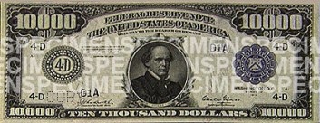 $10,000 Note - Face (Blue Seal)