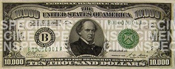 $10,000 Note - Face (Green Seal)